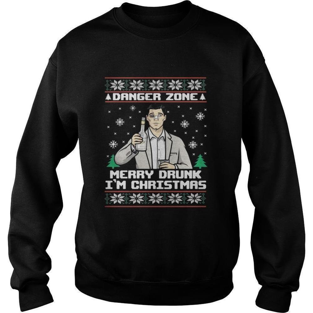 Archer Danger Zone Merry Drunk Im Christmas Funny Party Gift Sweatshirt
